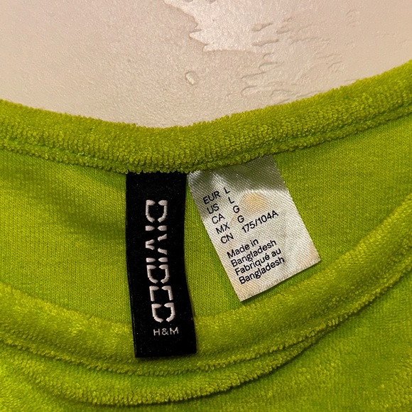 Brat Summer dress lime green terry clot H&M - Picture 3 of 3